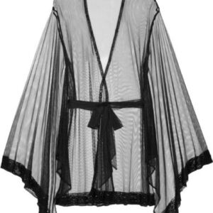 Agent Provocateur Di-Di Beaded Tulle Kimono Robe